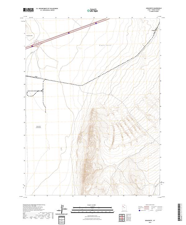 US Topo 7.5-minute map for Aragonite UT