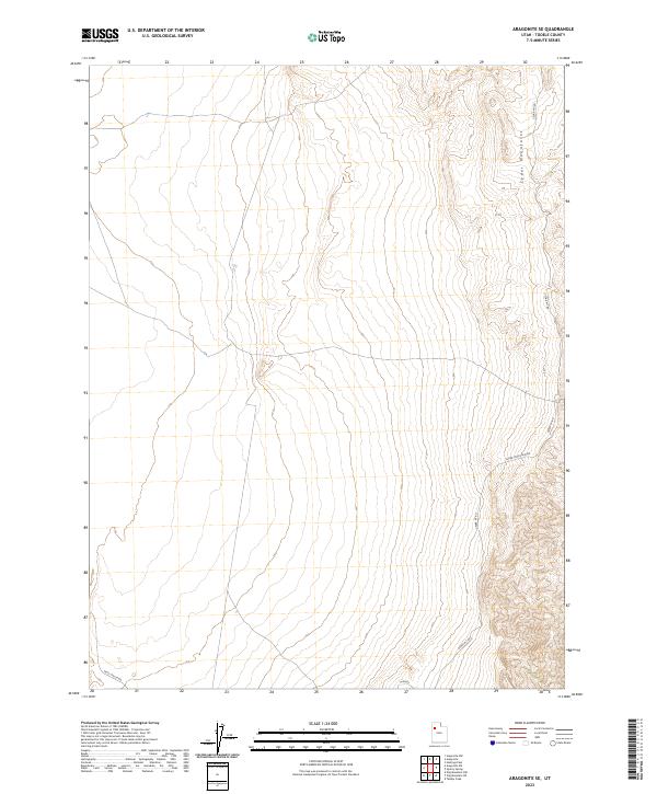 US Topo 7.5-minute map for Aragonite SE UT