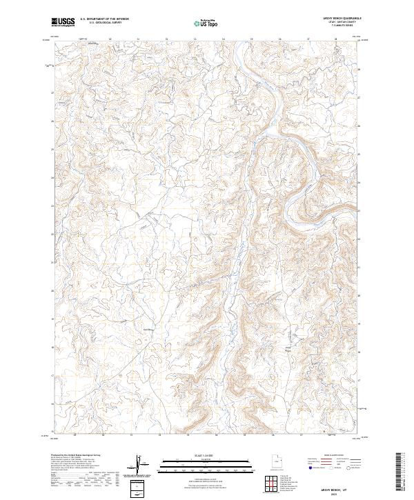 US Topo 7.5-minute map for Archy Bench UT