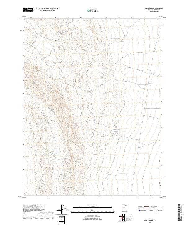 US Topo 7.5-minute map for Big Horseshoe UT