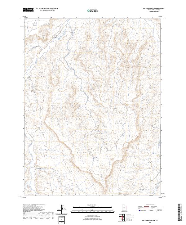 US Topo 7.5-minute map for Big Pack Mountain UT