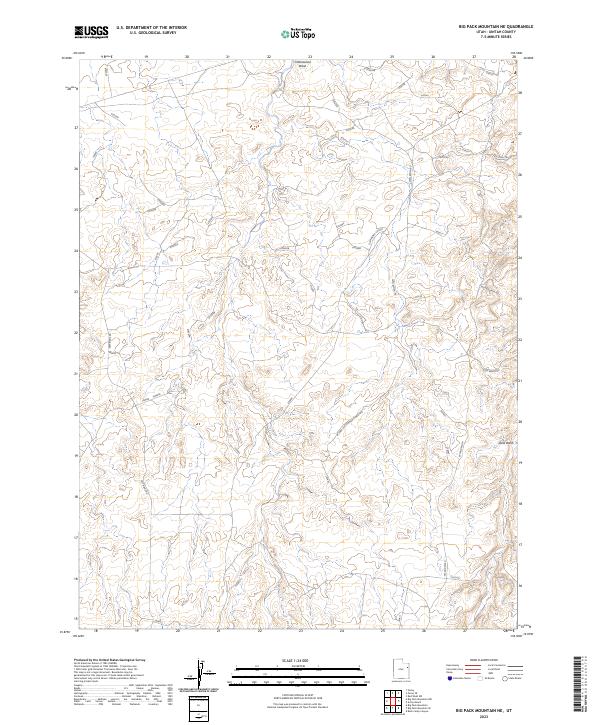 US Topo 7.5-minute map for Big Pack Mountain NE UT