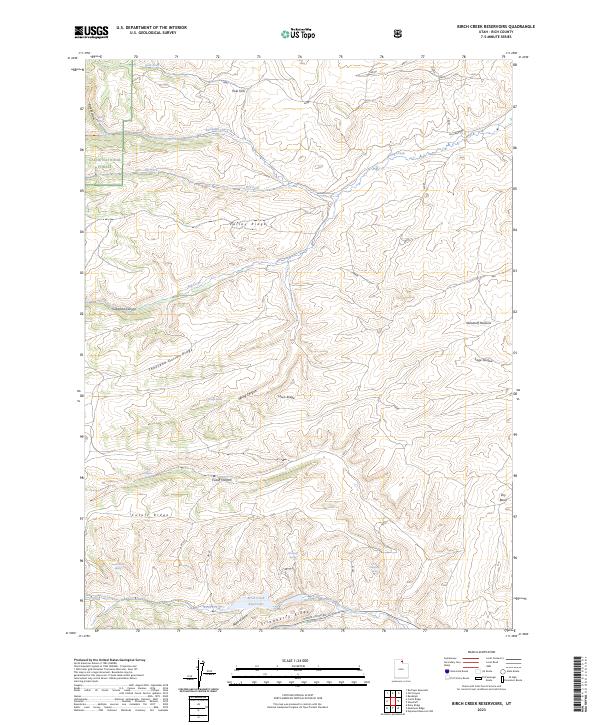 US Topo 7.5-minute map for Birch Creek Reservoirs UT