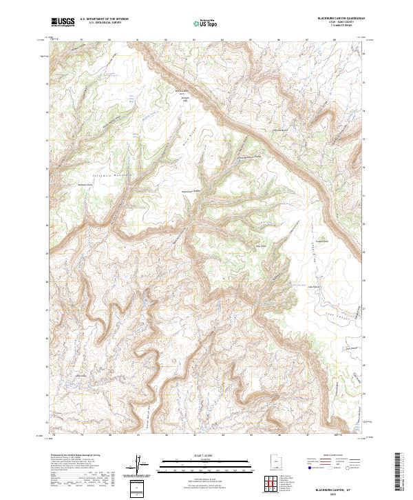 US Topo 7.5-minute map for Blackburn Canyon UT