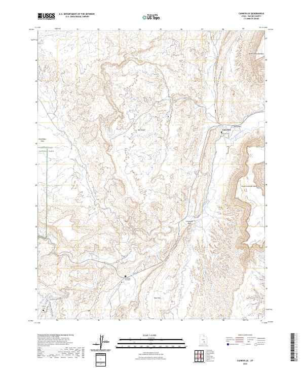 US Topo 7.5-minute map for Caineville UT