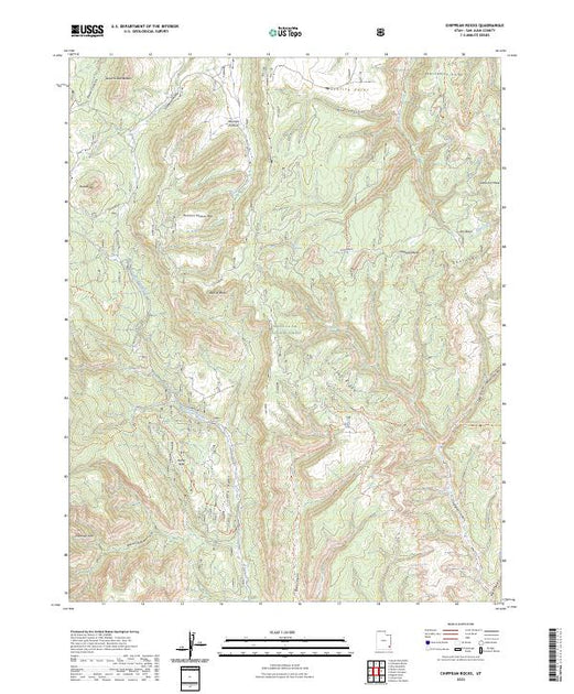 US Topo 7.5-minute map for Chippean Rocks UT – American Map Store