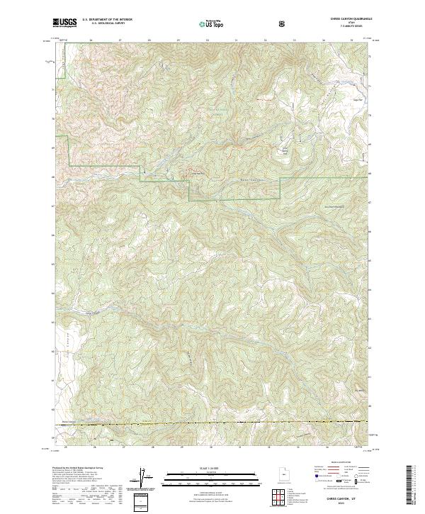 US Topo 7.5-minute map for Chriss Canyon UT