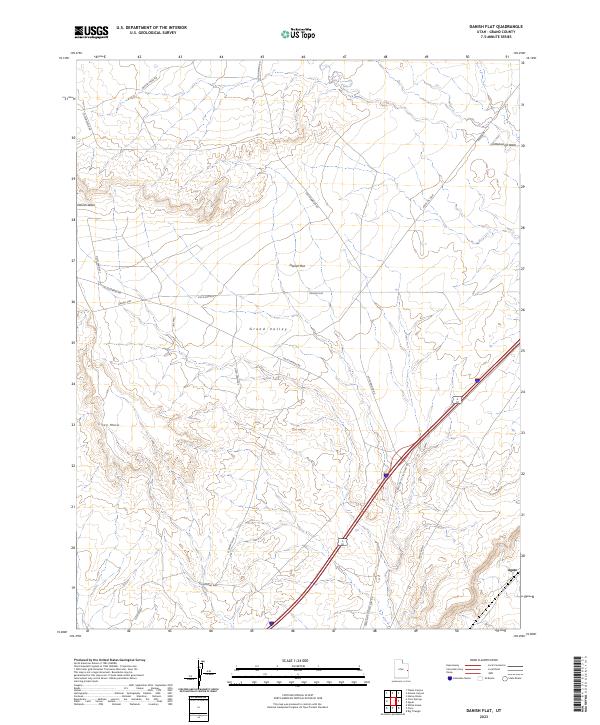 US Topo 7.5-minute map for Danish Flat UT