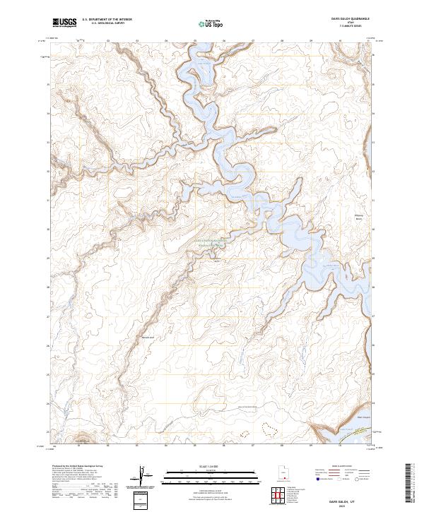 US Topo 7.5-minute map for Davis Gulch UT