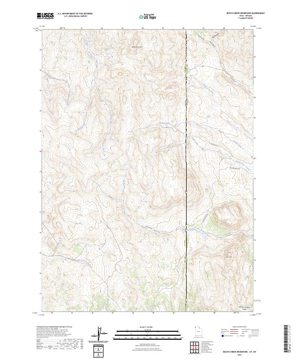 US Topo 7.5-minute map for Death Creek Reservoir UTNV