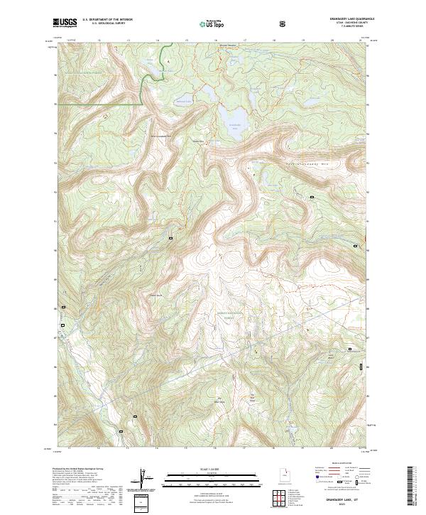 US Topo 7.5-minute map for Grandaddy Lake UT