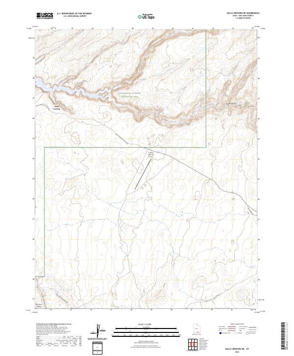 US Topo 7.5-minute map for Halls Crossing NE UT