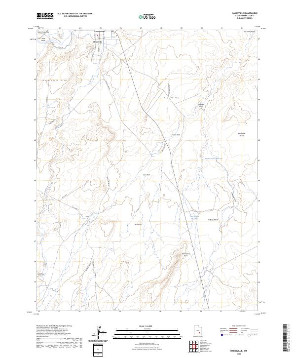 US Topo 7.5-minute map for Hanksville UT