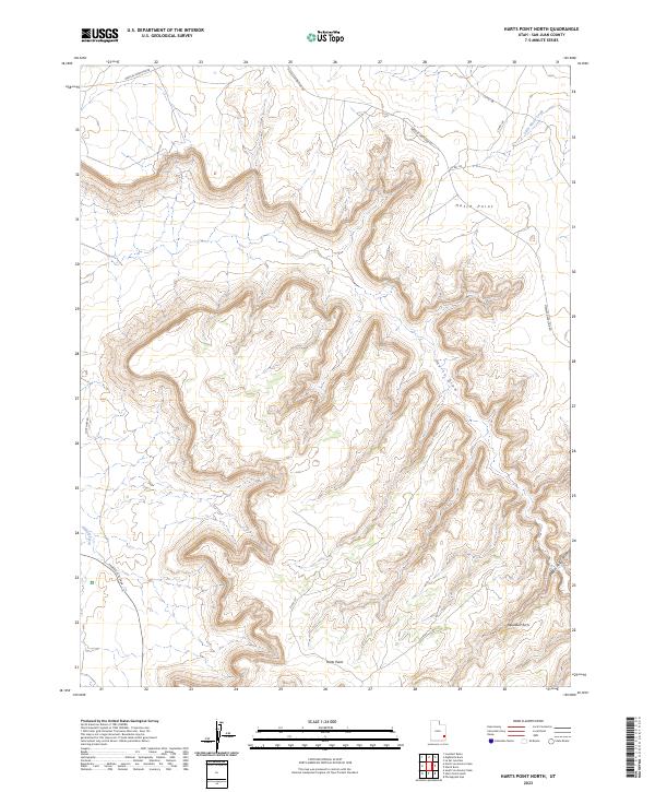 Map Hart Rise US Topo 7.5-minute map for Harts Point North UT – American Map Store