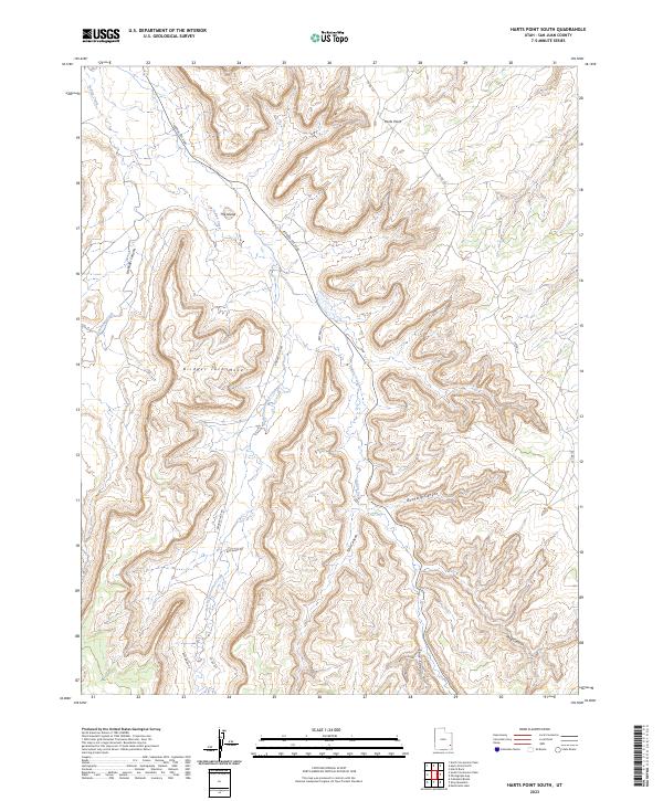 US Topo 7.5-minute map for Harts Point South UT – American Map Store