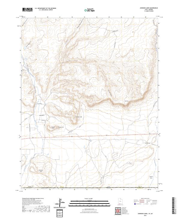 US Topo 7.5-minute map for Johnson Lakes UTAZ