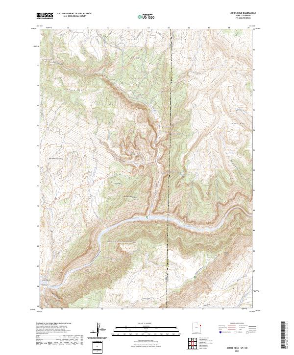 US Topo 7.5-minute map for Jones Hole UTCO