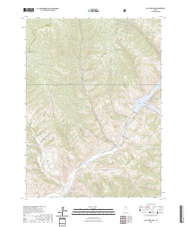 US Topo 7.5-minute map for Lost Creek Dam UT