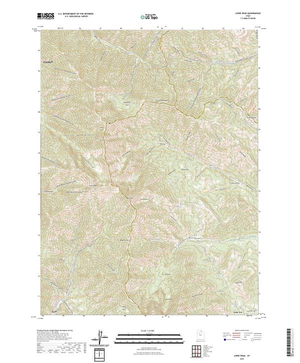 US Topo 7.5-minute map for Lowe Peak UT