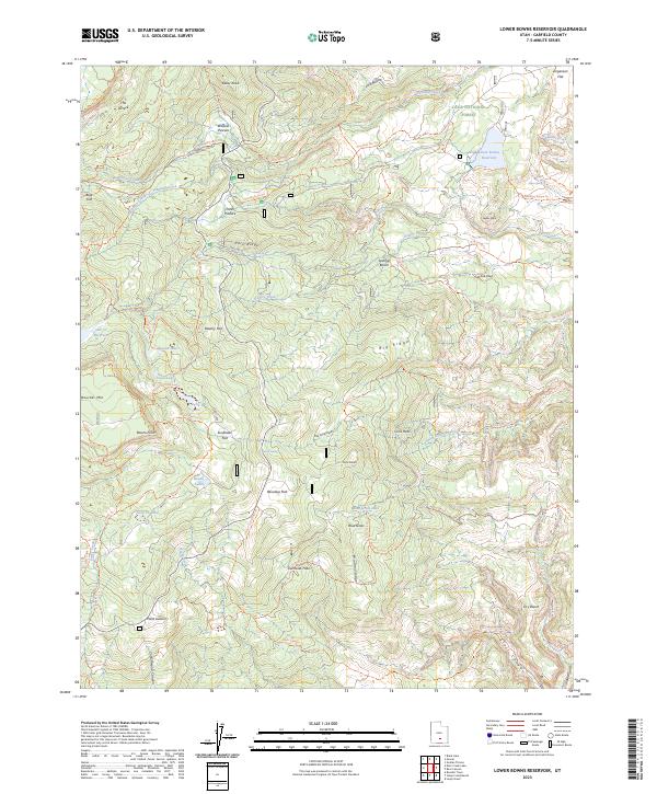 US Topo 7.5-minute map for Lower Bowns Reservoir UT