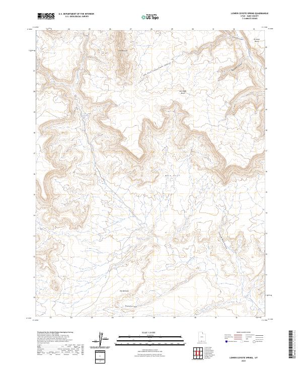US Topo 7.5-minute map for Lower Coyote Spring UT