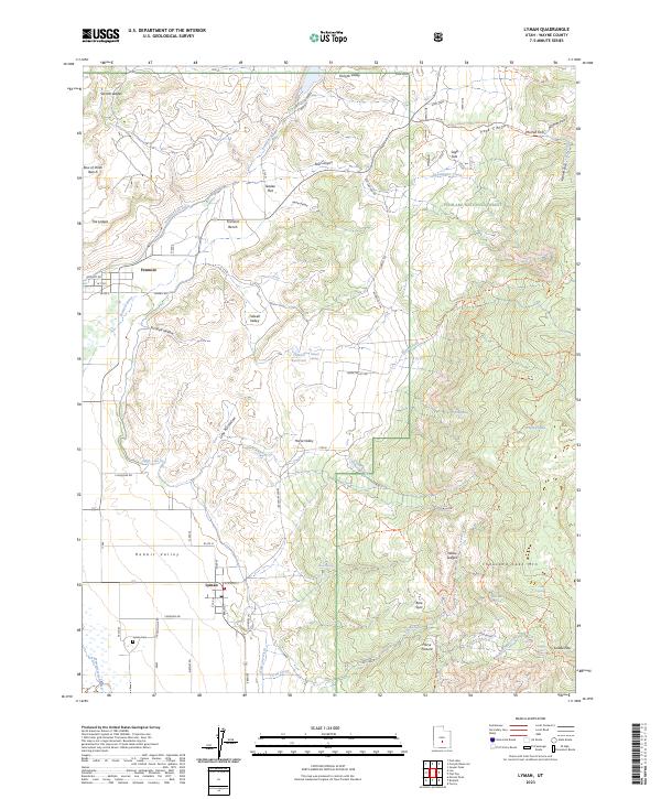 US Topo 7.5-minute map for Lyman UT