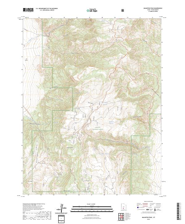 US Topo 7.5-minute map for Malmsten Peak UT