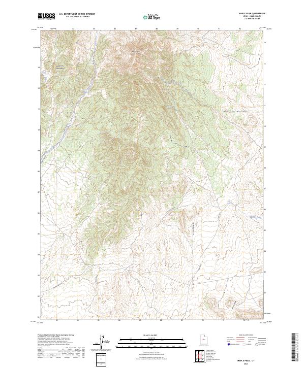 US Topo 7.5-minute map for Maple Peak UT