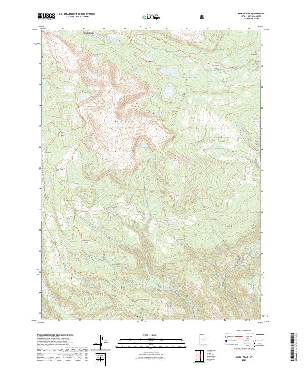US Topo 7.5-minute map for Marsh Peak UT