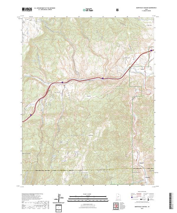 US Topo 7.5-minute map for Marysvale Canyon UT