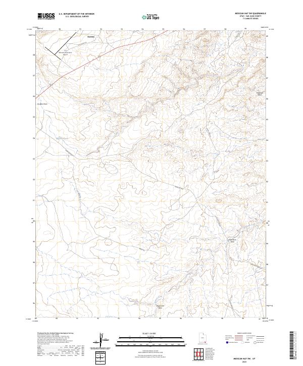 US Topo 7.5-minute map for Mexican Hat SW UT