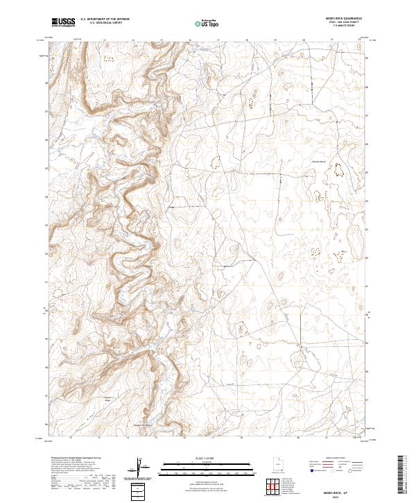 US Topo 7.5-minute map for Moses Rock UT