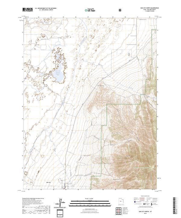 US Topo 7.5-minute map for Oak City North UT
