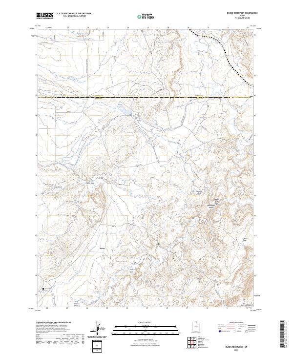 US Topo 7.5-minute map for Olsen Reservoir UT – American Map Store
