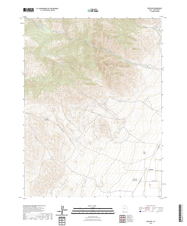 US Topo 7.5-minute map for Partoun UT – American Map Store