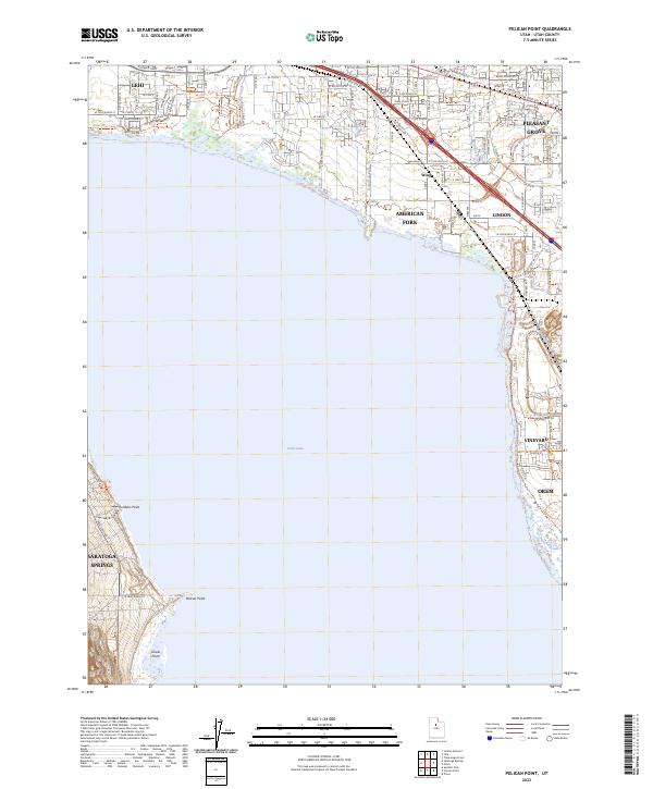 US Topo 7.5-minute map for Pelican Point UT – American Map Store
