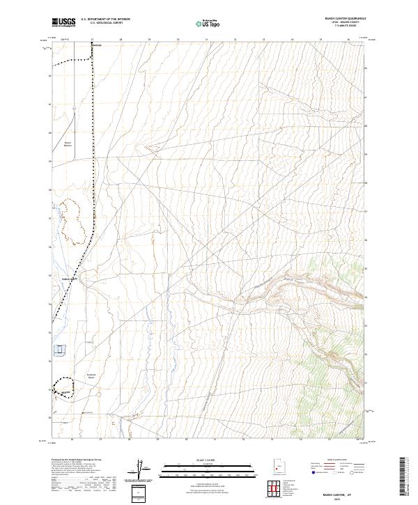 US Topo 7.5-minute map for Ranch Canyon UT