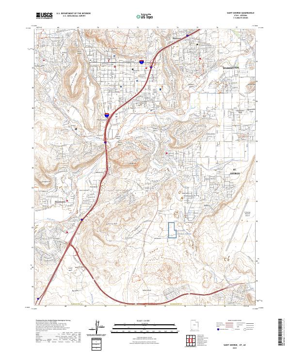 US Topo 7.5-minute map for Saint George UTAZ
