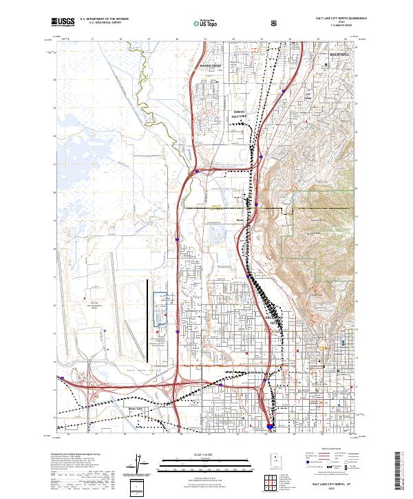 US Topo 7.5-minute map for Salt Lake City North UT