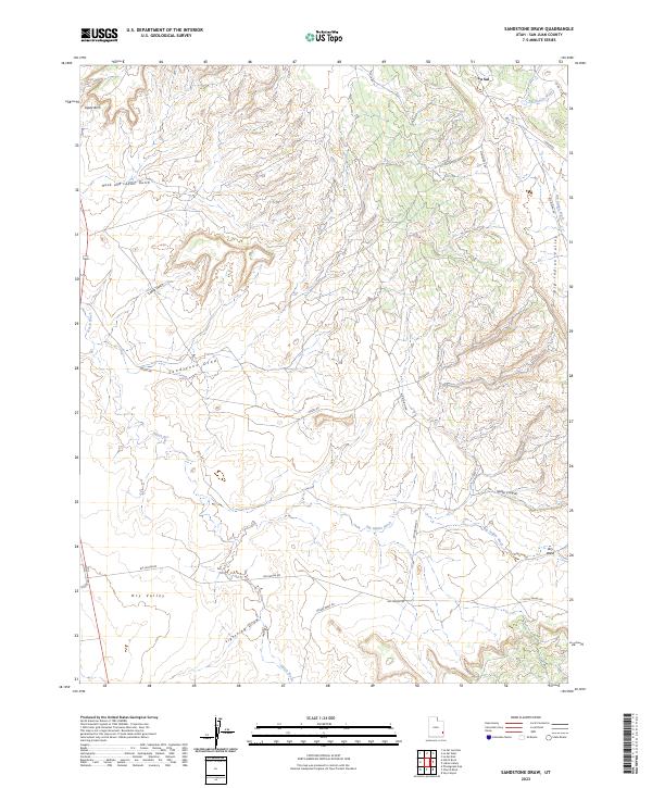 US Topo 7.5-minute map for Sandstone Draw UT