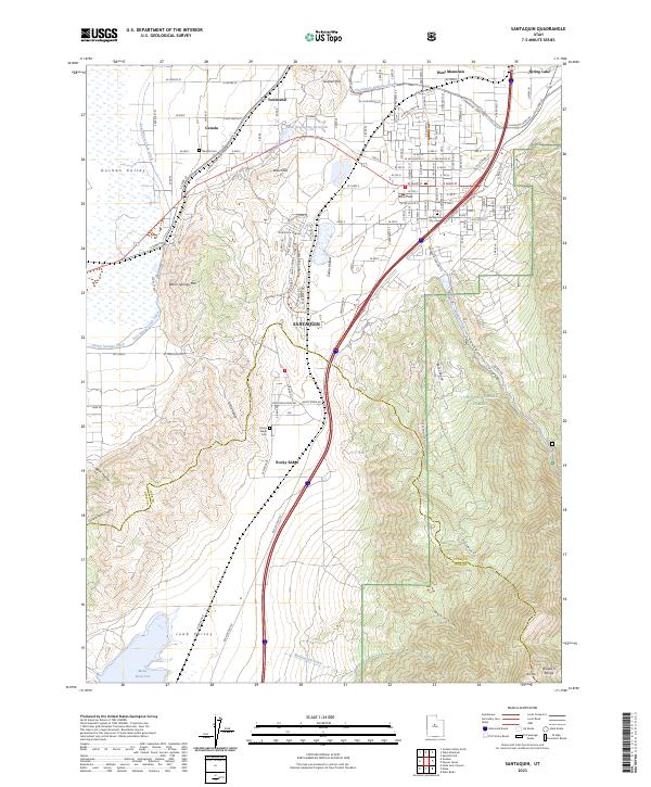 US Topo 7.5-minute map for Santaquin UT