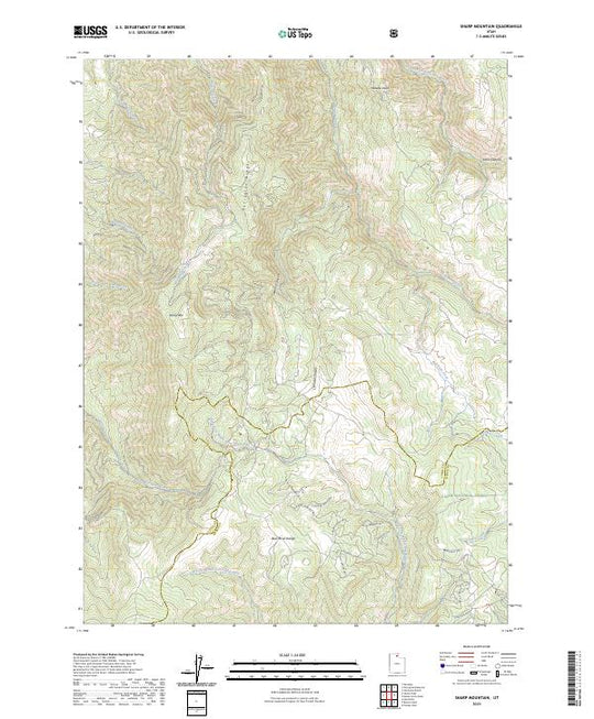 US Topo 7.5-minute map for Sharp Mountain UT – American Map Store