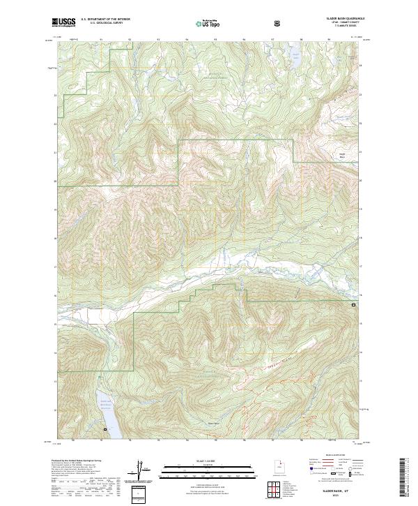 US Topo 7.5-minute map for Slader Basin UT