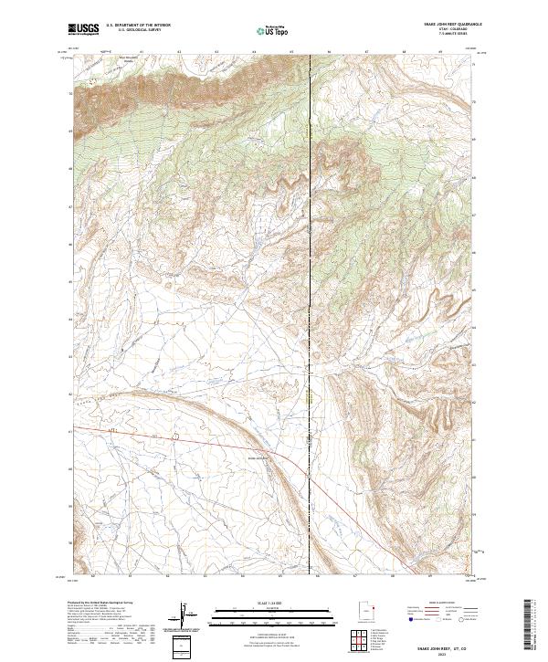 US Topo 7.5-minute map for Snake John Reef UTCO
