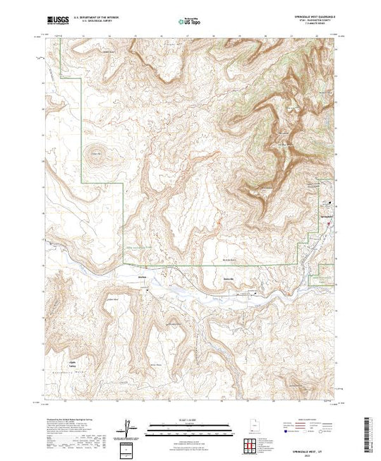 US Topo 7.5-minute map for Springdale West UT – American Map Store
