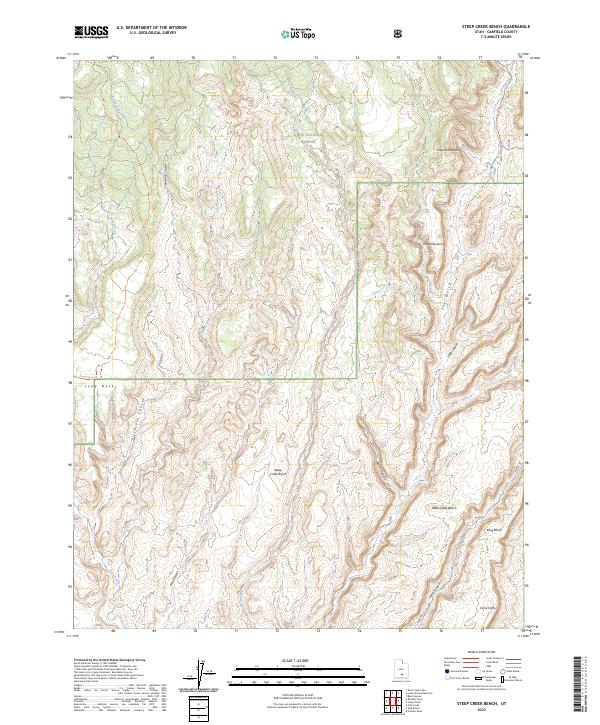 US Topo 7.5-minute map for Steep Creek Bench UT