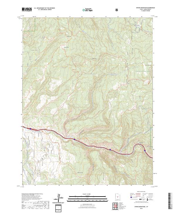 US Topo 7.5-minute map for Steves Mountain UT