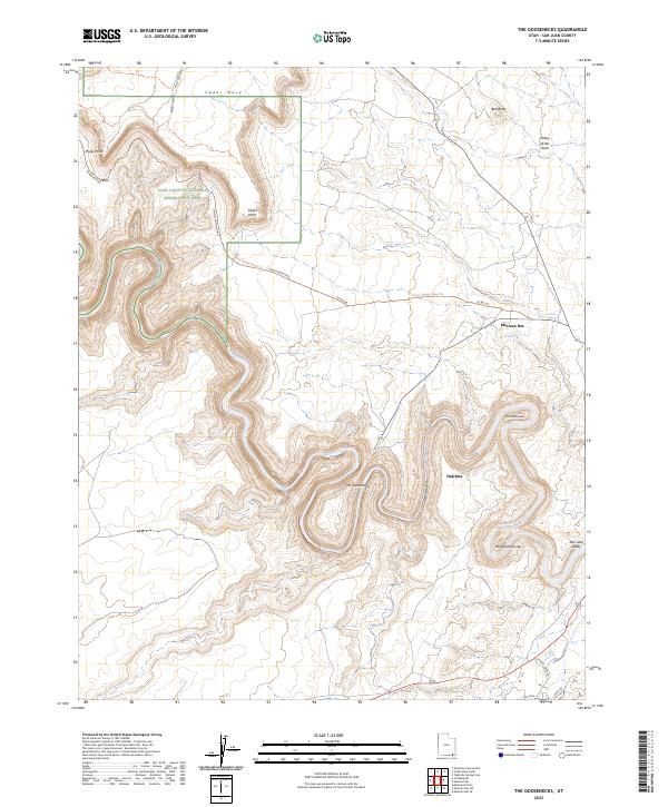 US Topo 7.5-minute map for The Goosenecks UT