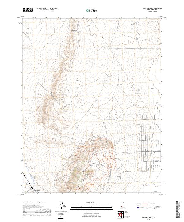 US Topo 7.5-minute map for The Three Peaks UT