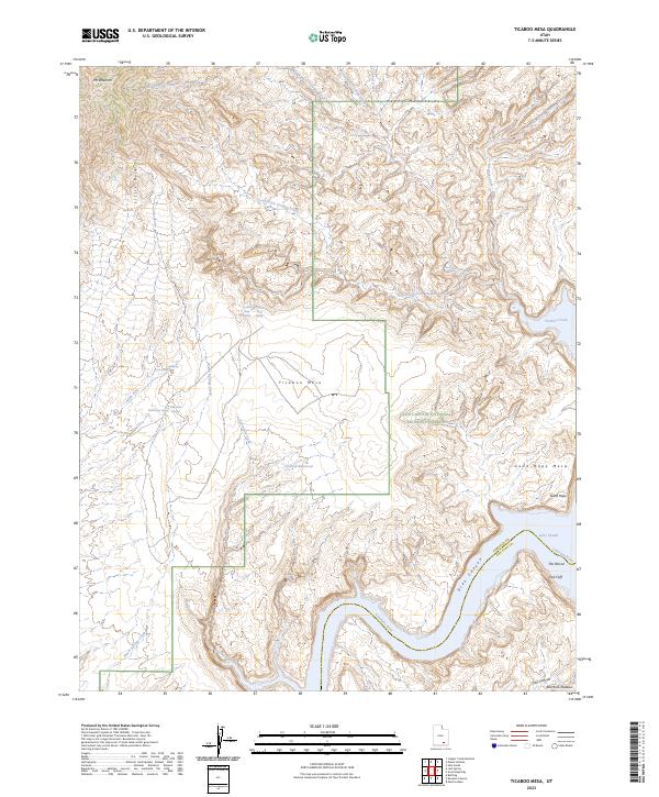 US Topo 7.5-minute map for Ticaboo Mesa UT